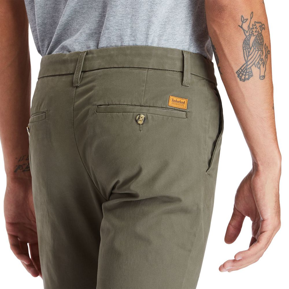 Timberland Mens Pants Sargent Lake Slim Stretch Chino - Olive - India PJ5429170